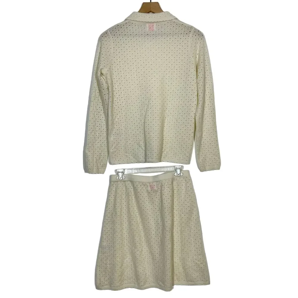 Madeleine Thompson X Leith Nipigon Odile 100%‎ Cashmere Scallop M Sweater Set